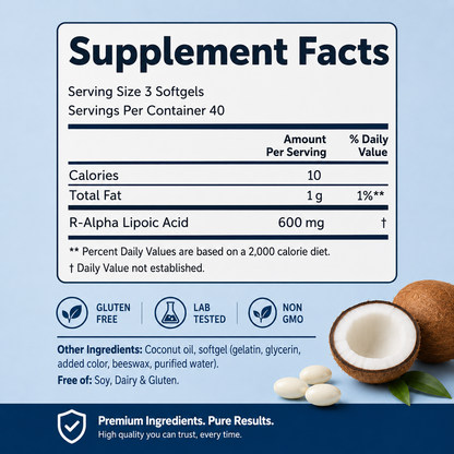 R-Alpha Lipoic Acid Softgels 600mg