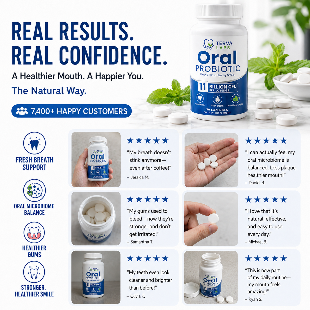 TervaLabs Fresh Breath Oral Probiotic Lozenges